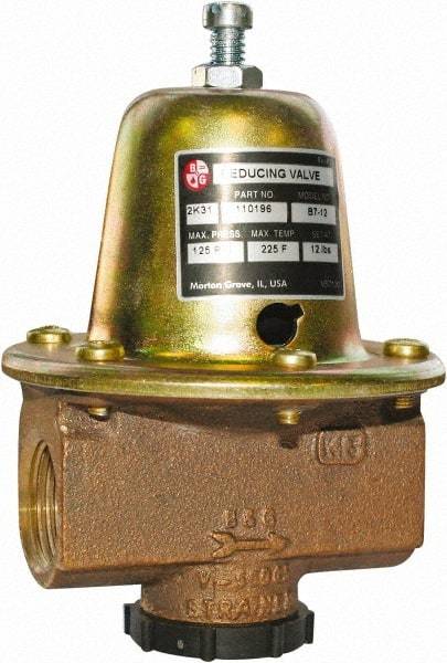 Bell & Gossett - 3/4" Inlet, 3/4" Outlet, FNPT, Reducing Valve - 125 Max psi, Lead Free Brass - USA Tool & Supply