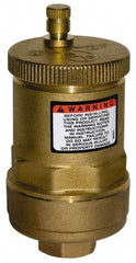 Bell & Gossett - 1/2" Pipe High Capacity Air Vent Air Vent - 150 Max psi, NPTF End Connection, 4-1/2"x9-5/8" - USA Tool & Supply