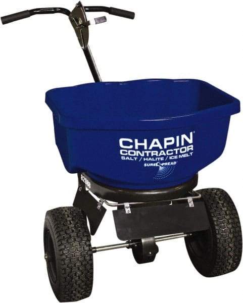 Chapin - 80 Lb Powder Coated Steel Walk Behind Broadcast Landscape Spreader - 14" Pneumatic Wheels - USA Tool & Supply