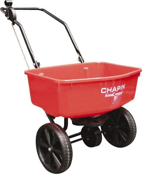 Chapin - 70 Lb Powder Coated Steel Walk Behind Broadcast Landscape Spreader - 10" Solid Rubber Wheels - USA Tool & Supply