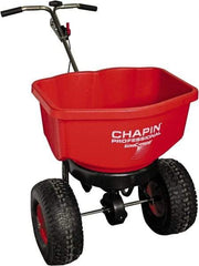 Chapin - 100 Lb Stainless Steel Walk Behind Broadcast Landscape Spreader - 14" Pneumatic Wheels - USA Tool & Supply