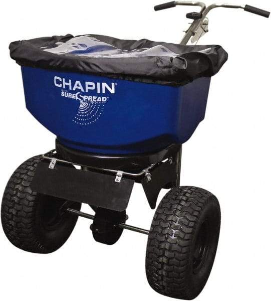 Chapin - 100 Lb Stainless Steel Walk Behind Broadcast Landscape Spreader - 14" Pneumatic Wheels - USA Tool & Supply