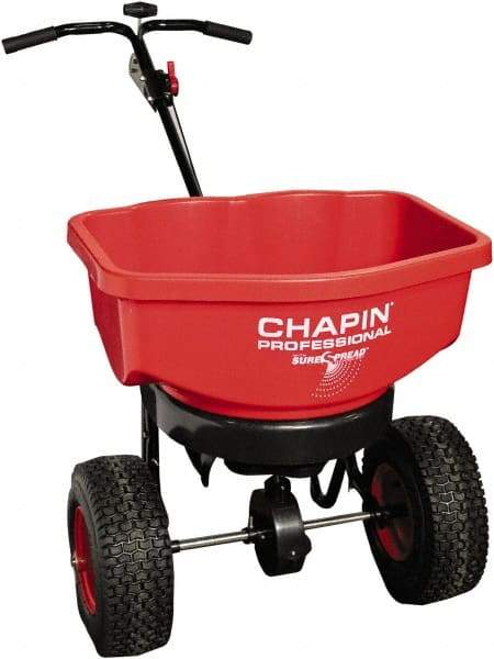 Chapin - 80 Lb Powder Coated Steel Walk Behind Broadcast Landscape Spreader - 12" Pneumatic Wheels - USA Tool & Supply