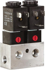 ARO/Ingersoll-Rand - 1/8", CAT Series 3-Way 2-Position Bar Manifold Stacking Solenoid Valve - 24 VDC, 0.062 CV Rate, 3.275" High x 3" Long - USA Tool & Supply