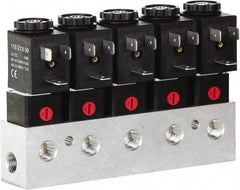 ARO/Ingersoll-Rand - 1/8", CAT Series 3-Way 2-Position Bar Manifold Stacking Solenoid Valve - 24 VDC, 0.062 CV Rate, 3.275" High x 7" Long - USA Tool & Supply