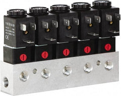 ARO/Ingersoll-Rand - 1/8", CAT Series 3-Way 2-Position Bar Manifold Stacking Solenoid Valve - 0.062 CV Rate, 3.275" High x 6" Long - USA Tool & Supply