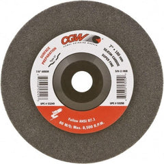 Camel Grinding Wheels - 4-1/2" Very Fine Grade Silicon Carbide Deburring Disc - 5/8-11 Threaded Center Hole, Arbor Connection, Gray - USA Tool & Supply