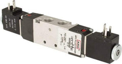 ARO/Ingersoll-Rand - 1/8" Inlet x 1/8" Outlet, Solenoid Actuator, Solenoid Return, 3 Position, Body Ported Solenoid Air Valve - 0.5 CV, 4 Way, 115 psi, 122° Max Temp - USA Tool & Supply