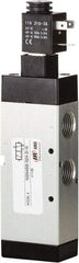 ARO/Ingersoll-Rand - 1/2" Inlet x 1/2" Outlet, Single Solenoid Actuator, Spring Return, 2 Position, Body Ported Solenoid Air Valve - 24 VDC Input, 4.32 CV, 3 Way, 115 psi, 122° Max Temp, 15° Min Temp - USA Tool & Supply