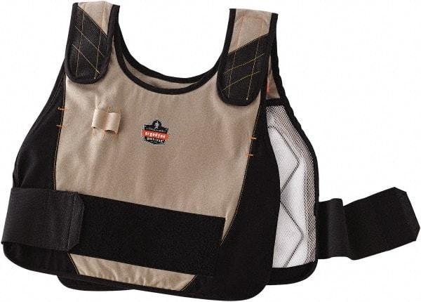 Ergodyne - Size L/XL, Khaki Cooling Vest - 40 to 52" Chest, Hook & Loop Front, Cotton - USA Tool & Supply