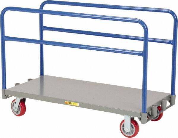 Little Giant - 3,600 Lb Capacity Steel Adjustable Sheet & Panel Truck - Steel Deck, 36" OAW, 60" Platform Length, Polyurethane Casters - USA Tool & Supply