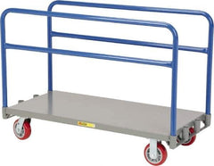 Little Giant - 3,600 Lb Capacity Steel Adjustable Sheet & Panel Truck - Steel Deck, 30" OAW, 60" Platform Length, Polyurethane Casters - USA Tool & Supply