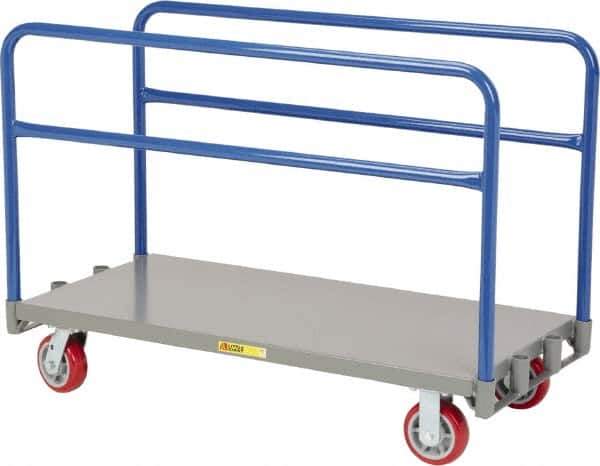 Little Giant - 3,600 Lb Capacity Steel Adjustable Sheet & Panel Truck - Steel Deck, 24" OAW, 48" Platform Length, Polyurethane Casters - USA Tool & Supply