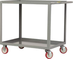 Little Giant - 1,200 Lb Capacity, 30" Wide x 48" Long x 35" High Service Cart - 2 Shelf, Steel, 2 Rigid/2 Swivel Casters - USA Tool & Supply