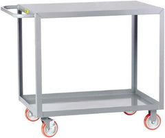 Little Giant - 1,200 Lb Capacity, 30" Wide x 60" Long x 35" High Service Cart - 2 Shelf, Steel, 2 Rigid/2 Swivel Casters - USA Tool & Supply