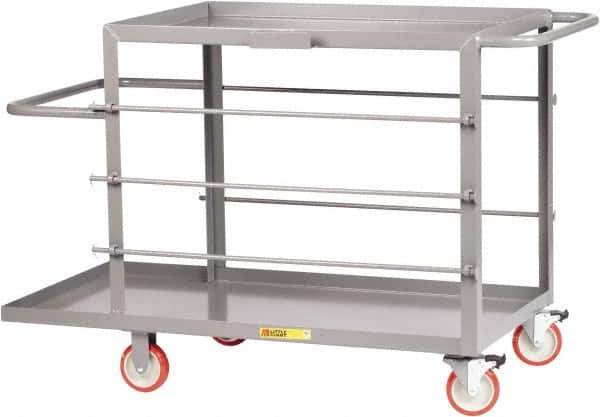 Little Giant - 1,200 Lb Capacity, 24" Wide x 48" Long x 35" High Wire Spool Cart - 2 Shelf, Steel, 2 Rigid/2 Swivel Casters - USA Tool & Supply