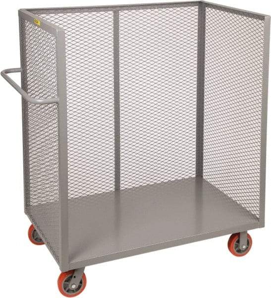 Little Giant - 3,600 Lb Capacity, 1 Shelf, 3-Sided Steel Bulk Truck - 60" Long x 24" Wide x 57" High, 6" Diam Polyurethane Wheels - USA Tool & Supply