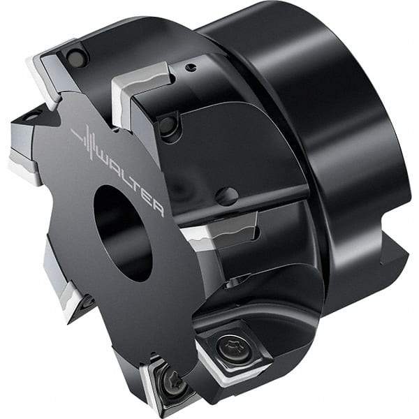 Walter - 9 Inserts, 100mm Cut Diam, 32mm Arbor Diam, Indexable Square-Shoulder Face Mill - 0° Lead Angle, 50mm High, Through Coolant, Series M4132-B1 - USA Tool & Supply