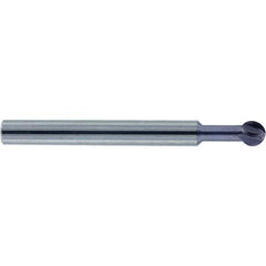 Accupro - 1/2" Diam, 0.427" LOC, 4 Flute Solid Carbide Ball End Mill - nACo Finish, Single End, 3" OAL, 1/2" Shank Diam, Undercutting - USA Tool & Supply