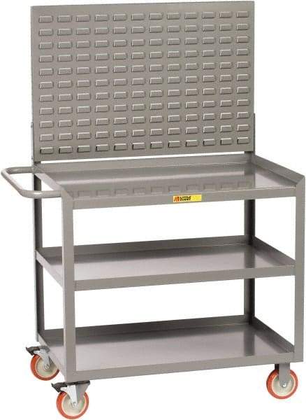 Little Giant - 1,200 Lb Capacity, 3 Shelf, 3 Drawer Mobile Workstation - 41-1/2" Wide x 24" Deep x 60" High, Gray - USA Tool & Supply