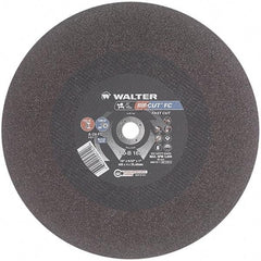 WALTER Surface Technologies - 16" 24 Grit Aluminum Oxide Cutoff Wheel - 5/32" Thick, 1" Arbor, 3,800 Max RPM, Use with Stationary Tools - USA Tool & Supply