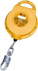 Miller - 50' Long, 310 Lb Capacity, Galvanized Wire Rope Self-Retracting Lifeline - 0.187" Diam, Steel Locking Swivel Snap Hook Connector, Steel Self-Locking Carabiner Connector - USA Tool & Supply