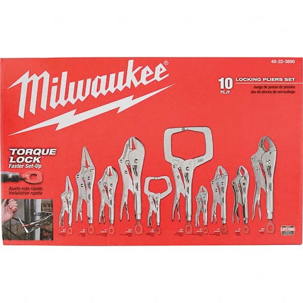 Milwaukee Tool - Plier Sets Set Type: Locking Pliers Number of Pieces: 10 - USA Tool & Supply