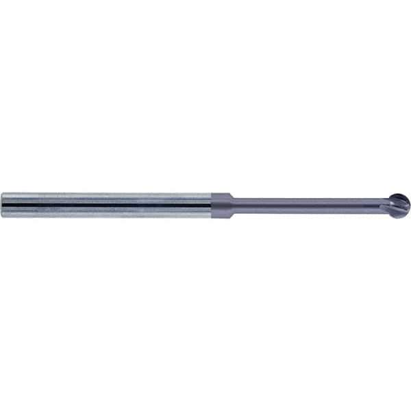 Accupro - 1/2" Diam, 0.427" LOC, 4 Flute Solid Carbide Ball End Mill - nACo Finish, Single End, 6" OAL, 1/2" Shank Diam, Undercutting - USA Tool & Supply