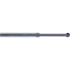 Accupro - 3/16" Diam, 0.16" LOC, 4 Flute Solid Carbide Ball End Mill - nACo Finish, Single End, 3" OAL, 3/16" Shank Diam, Undercutting - USA Tool & Supply