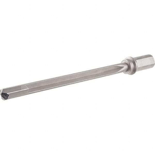Iscar - 8.39" Max Drill Depth, 10xD, 0.785" Diam, Indexable Insert Drill - 1 Insert, 1-1/4" Shank Diam, Weldon Flat Shank - USA Tool & Supply