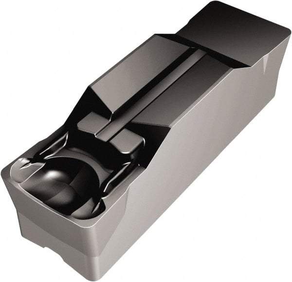 Sandvik Coromant - R1N123 GM Grade 1105, 12mm Cutting Width Carbide Grooving Insert - Neutral, 0.8mm Corner Radius, TiAlN2 Finish - USA Tool & Supply