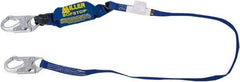 Miller - 6' Long, 310 Lb Capacity, 1 Leg Locking Snap Hook Harness Shock Absorbing Lanyard - 1-1/2" Diam, Nomex/Kevlar Webbing, Locking Snap Hook Anchorage Connection - USA Tool & Supply