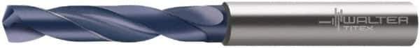 Walter-Titex - 6.4mm 140° Spiral Flute Solid Carbide Screw Machine Drill Bit - TiAlN Finish, Right Hand Cut, 0.756" Flute Length, 3" OAL, Special Type Point, Straight Shank - USA Tool & Supply
