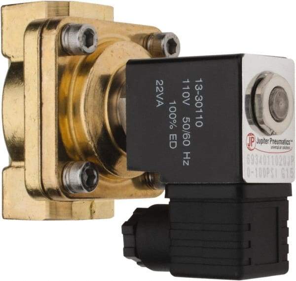 PRO-SOURCE - 3/4", 2/2 Way Stacking Solenoid Valve - 110 VAC, 8.78 CV Rate, 4.21" High x 3.54" Long - USA Tool & Supply