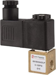 PRO-SOURCE - 1/8", 2/2 Way Square Body Stacking Solenoid Valve - 24 VDC, 0.1 CV Rate, 2.83" High x 2.3" Long - USA Tool & Supply