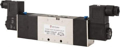 PRO-SOURCE - 3/8", 5/3 Way Double Stacking Solenoid Valve - 110 VAC, 1.73 CV Rate, 2.81" High x 9.8" Long - USA Tool & Supply