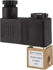 PRO-SOURCE - 1/8", 2/2 Way Square Body Stacking Solenoid Valve - 110 VAC, 0.1 CV Rate, 2.83" High x 2.3" Long - USA Tool & Supply