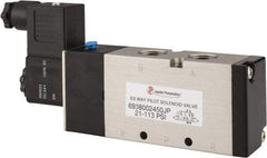 PRO-SOURCE - 3/8", 5/2 Way Single Stacking Solenoid Valve - 24 VDC, 1.9 CV Rate, 2.81" High x 6.22" Long - USA Tool & Supply