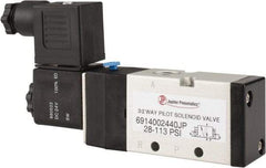 PRO-SOURCE - 1/4", 3/2 Way Single Stacking Solenoid Valve - 24 VDC, 0.98 CV Rate, 2.6" High x 5.12" Long - USA Tool & Supply