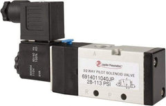 PRO-SOURCE - 1/4", 3/2 Way Single Stacking Solenoid Valve - 110 VAC, 0.98 CV Rate, 2.6" High x 5.12" Long - USA Tool & Supply