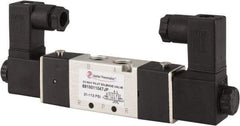 PRO-SOURCE - 1/8", 5/2 Way Body Ported Stacking Solenoid Valve - 110 VAC, 1.36 CV Rate, 1.36" High x 5.43" Long - USA Tool & Supply