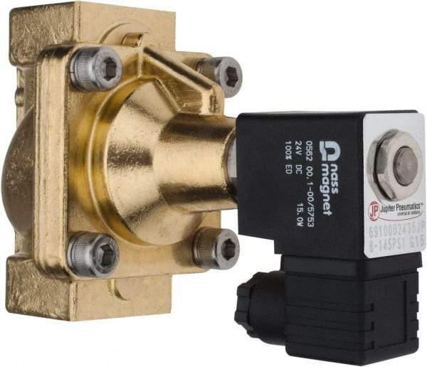 PRO-SOURCE - 1", 2/2 Way Steam Series Stacking Solenoid Valve - 24 VDC, 12 CV Rate, 4.98" High x 3.94" Long - USA Tool & Supply