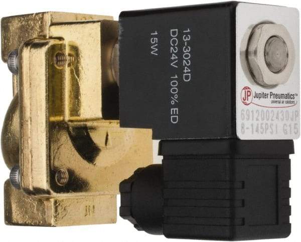 PRO-SOURCE - 1/2", 2/2 Way Stacking Solenoid Valve - 24 VDC, 4.5 CV Rate, 4.19" High x 2.83" Long - USA Tool & Supply