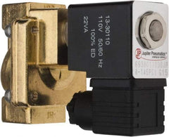 PRO-SOURCE - 3/8", 2/2 Way Stacking Solenoid Valve - 110 VAC, 4.5 CV Rate, 4.19" High x 2.83" Long - USA Tool & Supply