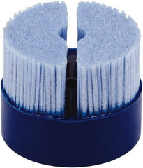 Tanis - 2" 80 Grit Ceramic Crimped Disc Brush - Drive Arbor Connector, 1-1/4" Trim Length, 3/8" Arbor Hole - USA Tool & Supply