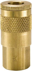 Parker - 3/8-18 Female NPTF Tru-Flate Automotive Pneumatic Hose Coupler - Brass, 3/8" Body Diam - USA Tool & Supply