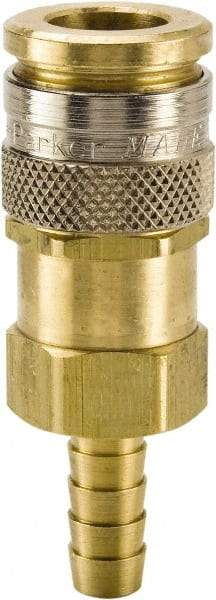 Parker - Hose Barb European High Flow Pneumatic Hose Coupler - Brass, 3/8" Body Diam, 3/8" Hose ID - USA Tool & Supply