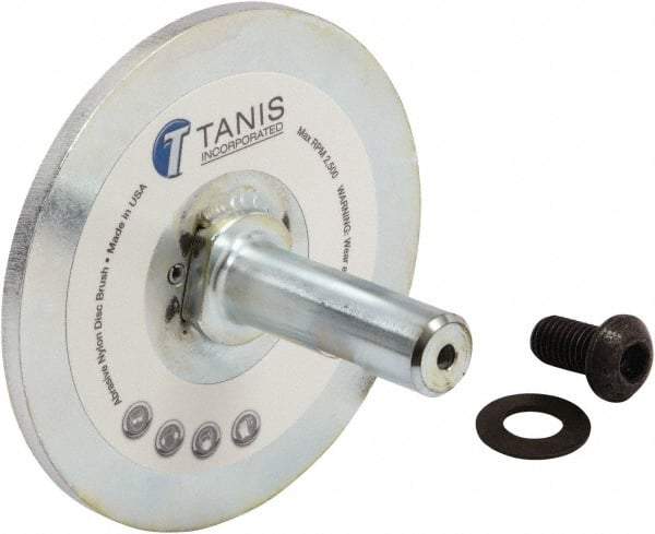 Tanis - 1/4" Arbor Hole to 3/4" Shank Diam Drive Arbor - For 10, 12 & 14" Tanis Disc Brushes, Flow Through Spindle - USA Tool & Supply