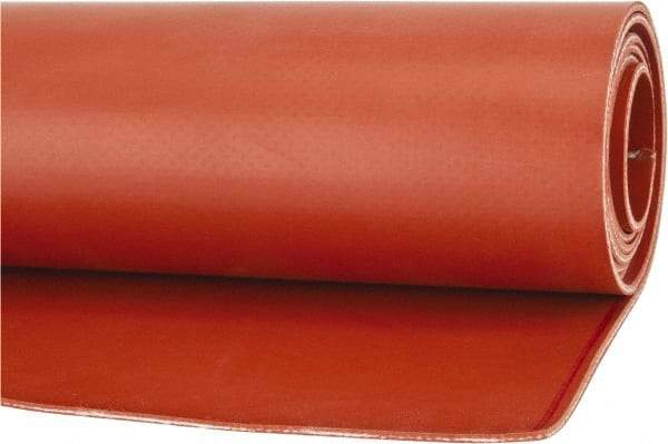 Made in USA - 36" Wide, Fiberglass-Reinforced Silicone Rubber Foam Sheet - 65 to 75 Durometer, Red, -65 to 400°F, Cut-to-Length - USA Tool & Supply