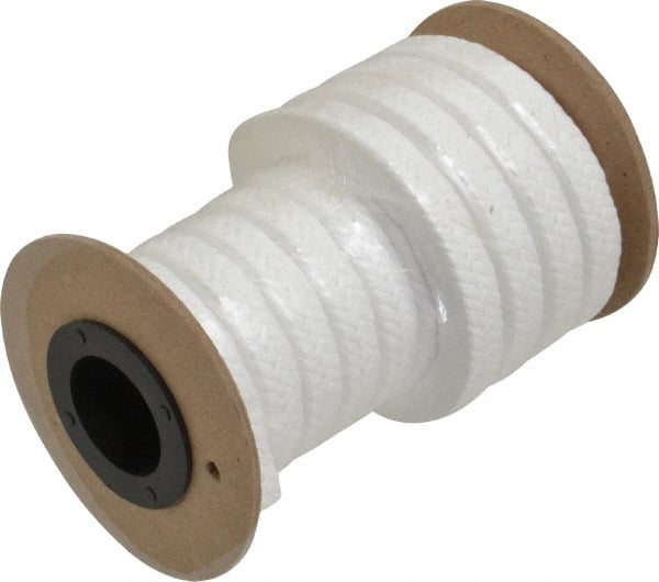 Made in USA - 3/8" x 4.2' Spool Length, PTFE/Sanitary Compression Packing - USA Tool & Supply